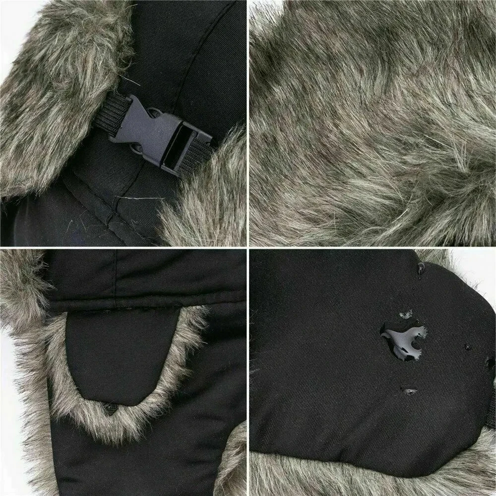Botas de piloto de invierno para hombre, almohadillas para los oídos, gorro de esquí cálido e impermeable, gorro de bomba, sombrero de pesca al aire libre, sombrero con protección para los oídos - imagen 3