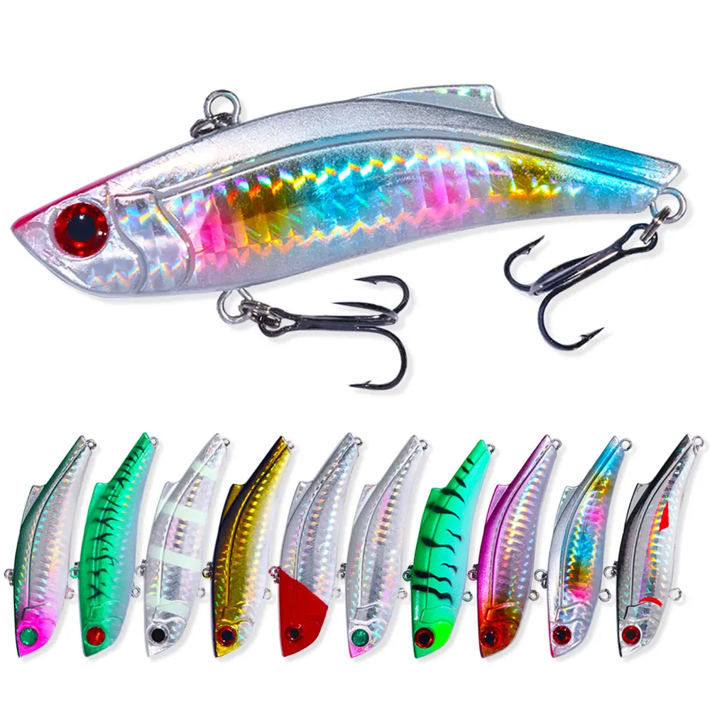 1 Uds. Wobbler duro de invierno 90mm 28g Señuelos de pesca VIB de plástico cebo Artificial Isca 4 # Anzuelos triples que se hunden el aparejo Crankbait - imagen 3