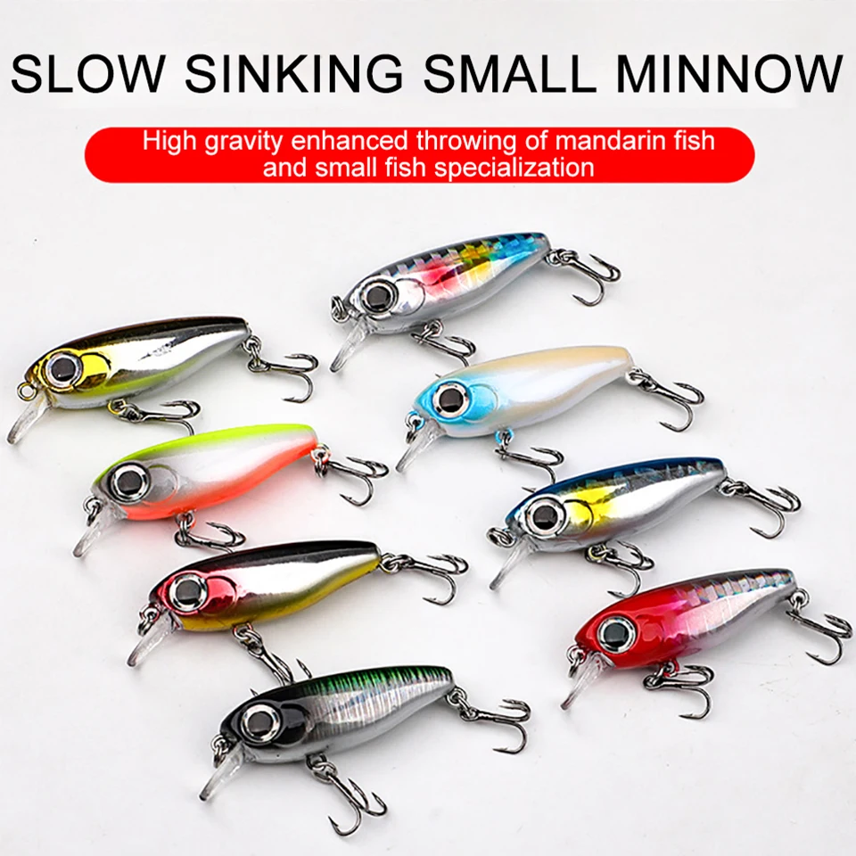 WALK FISH-Cebo duro Artificial para pececillos, aparejo de pesca de trucha, agitador de hundimiento, perca de ojo 3D, 43MM/3G, 1 unidad - imagen 3