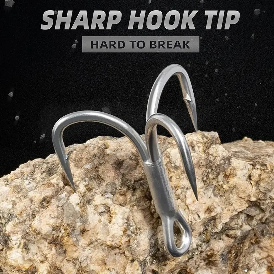 Fishing Treble Hooks 2Box/20Pcs High Carbon Steel 4X Strong Sharp Barbed Fishhook for Hard Lures Baits 10Pcs/Box 8Sizes 8-3/0# - imagen 3