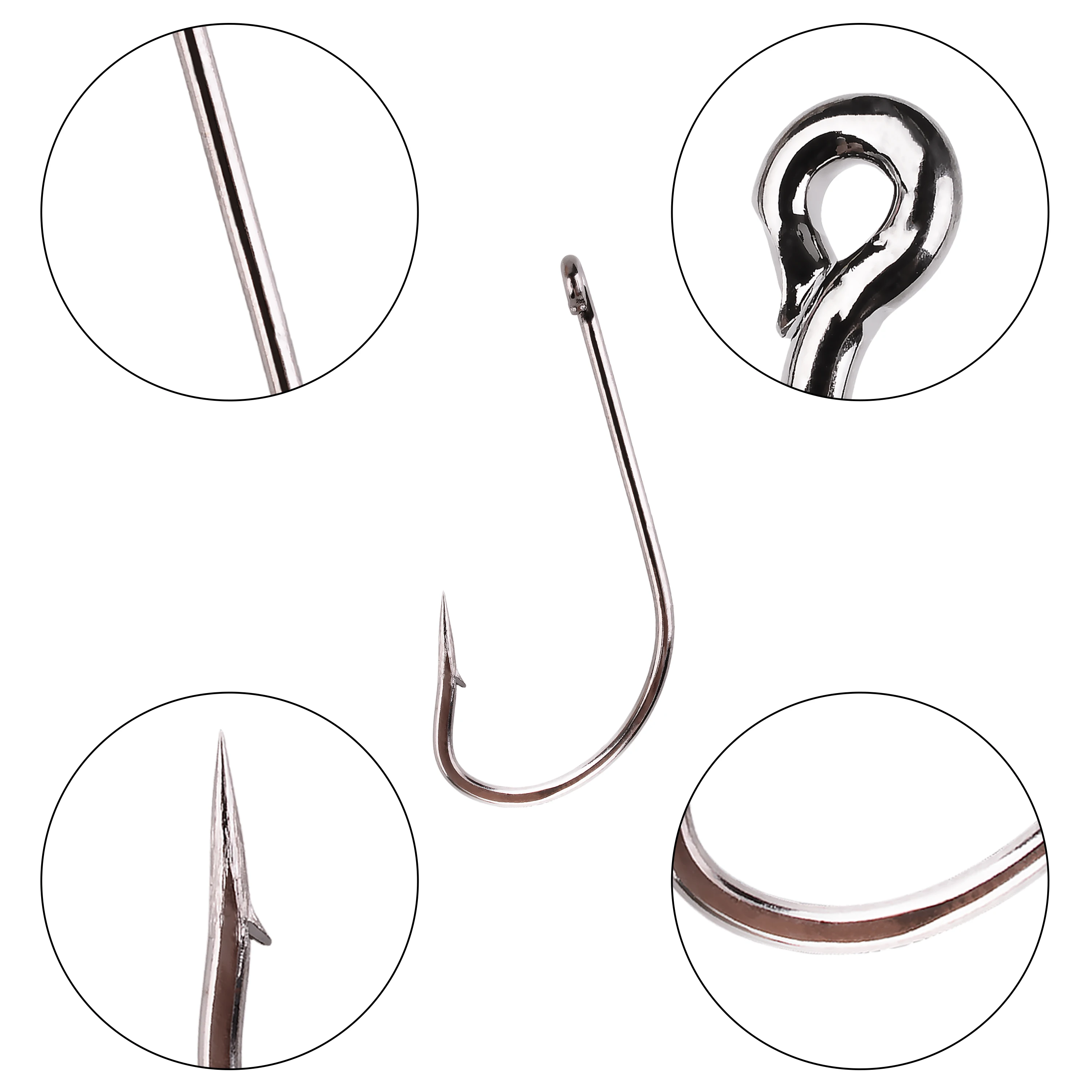 20 unids/caja anzuelos de pesca de acero rico en carbono anzuelo de pesca de carpa púa agua salada anzuelos de agua dulce anzuelos caja de aparejos - imagen 4