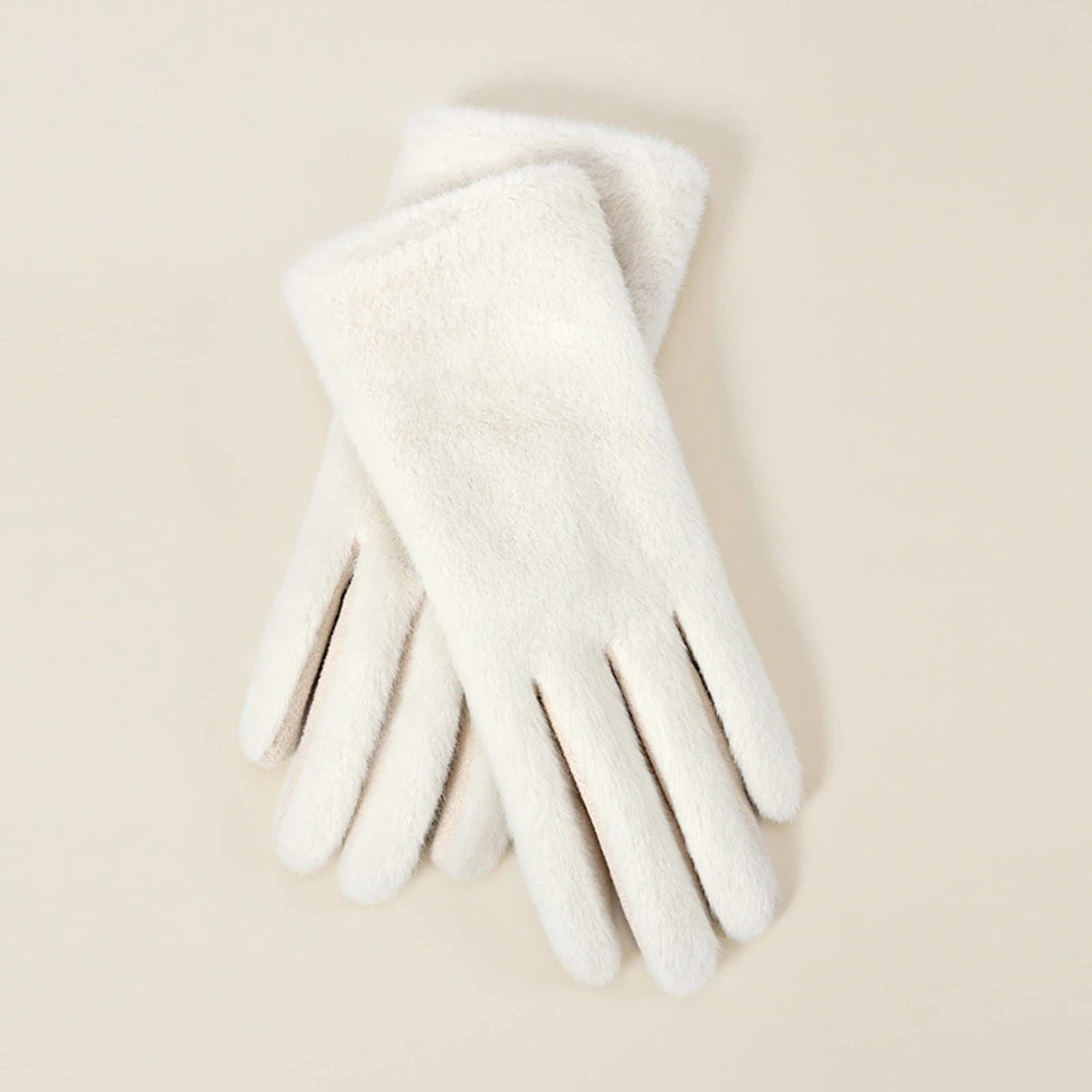 Guantes cálidos de invierno para ciclismo para mujer, cómodos guantes de felpa suaves y gruesos para montar, acampar, viajar, guantes de dedo completo a prueba de viento - imagen 4