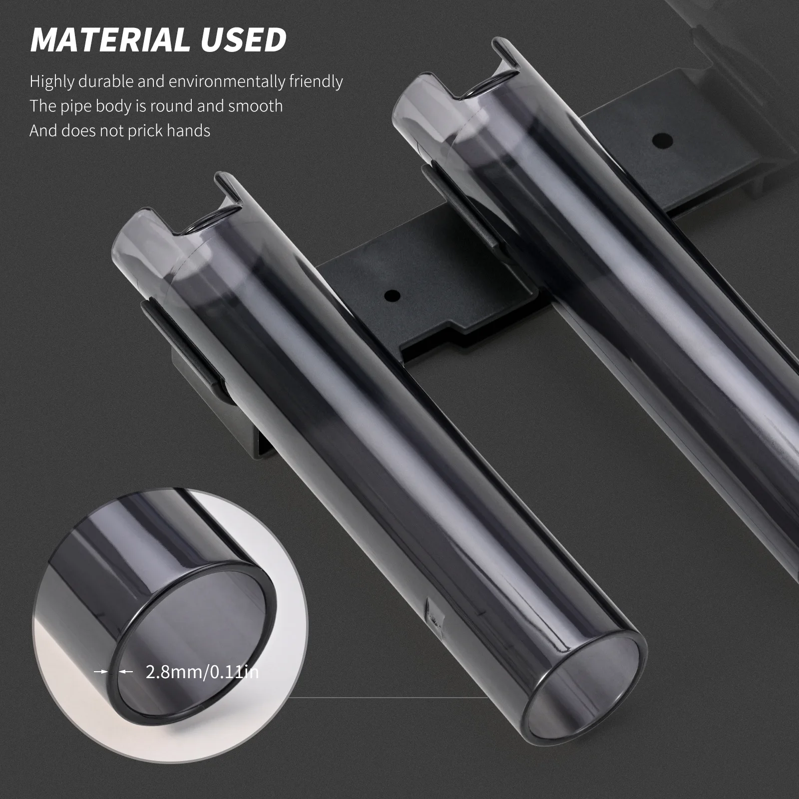 Soporte para caña de pescar, soporte para caña de pescar de 4 tubos que se adapta a caña giratoria o fundida, soporte para caña de pescar montado en la pared para almacenamiento de garaje - imagen 4