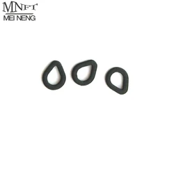MNFT 50 unids/pack pesca de carpa forma de pera anillos de aparejo bucles giratorios Terminal de carpa aparejos Color negro mate tamaños S M L