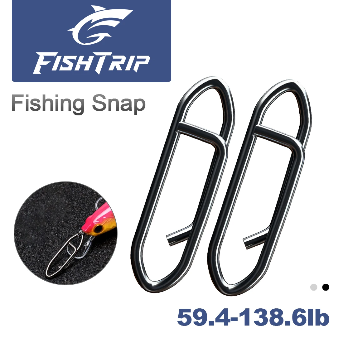 FishTrip 50 Uds Clip de presión de pesca de alta resistencia Clips de cambio rápido de acero inoxidable para agua dulce salada