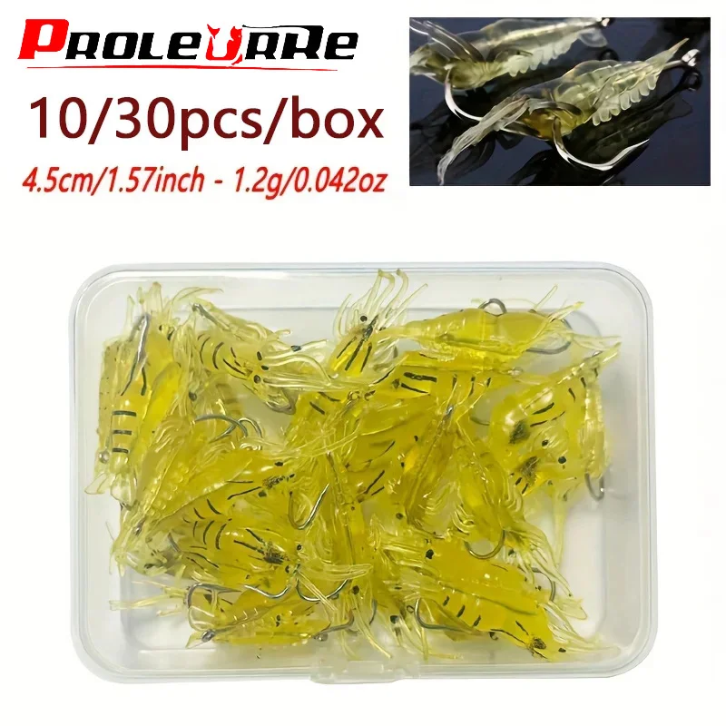 10/30 unids/caja simulación de gambas señuelo suave 4,5 cm 1,2g cebo Artificial suave con ganchos para carpa lubina Wobblers aparejos de pesca - imagen 2