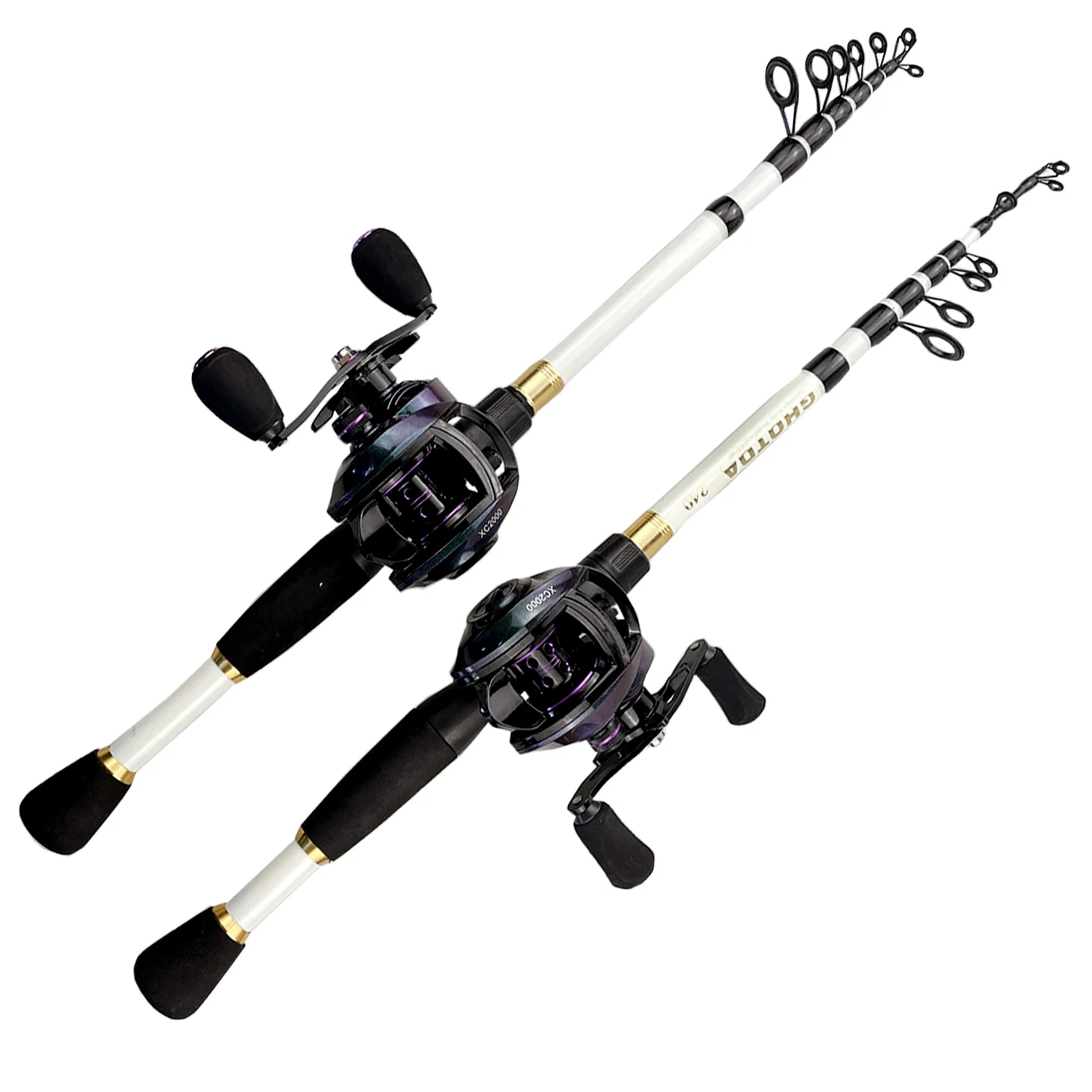 GHOTDA-Juego de caña y carrete de Pesca telescópico, conjunto de carrete de Pesca portátil corto, 1,6-2,4 M - imagen 5