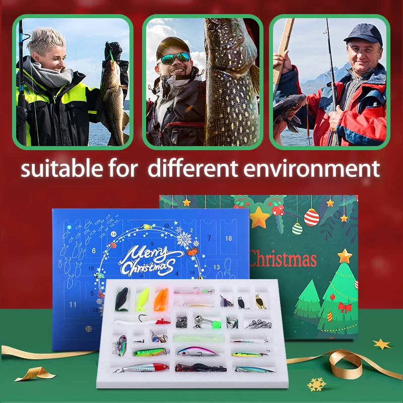 WEIHE Navidad C #   Varios kits de pesca, accesorios de cebo de pesca, caja de regalo de Navidad para pescador, regalos de Navidad, regalo de pesca - imagen 5