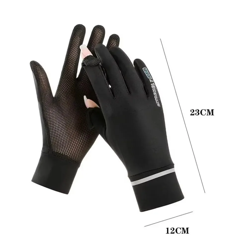 Nuevos guantes finos de protección solar, guantes de seda de hielo Anti-UV sin dedos, guantes transpirables de verano con pantalla táctil para ciclismo y conducción - imagen 5