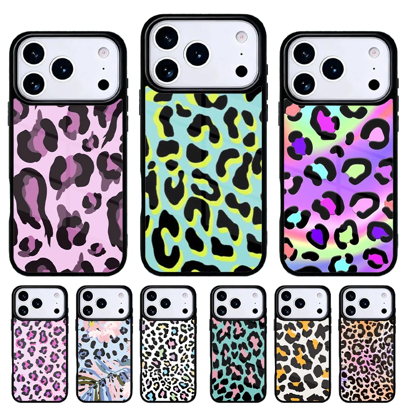Funda para teléfono iPhone con estampado leopardo – carcasa trasera