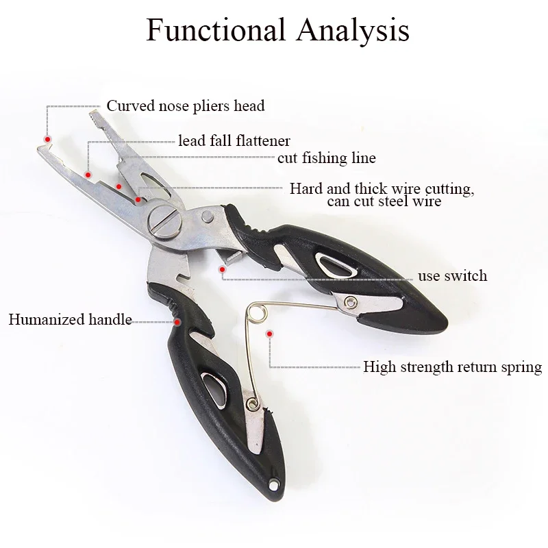 Alicates de pesca tijera línea trenzada señuelo cortador gancho removedor, etc. Herramienta de aparejos de pesca, pinzas para cortar pescado, tijeras multifunción - imagen 2