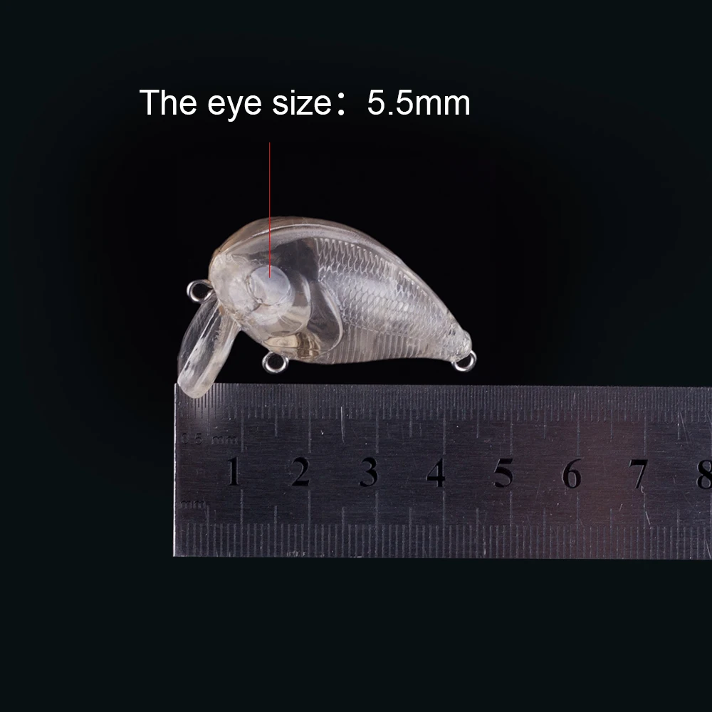 Hanlin-Cebo Artificial para pesca de lubina, accesorio pequeño y poco profundo en blanco sin pintar, manivela, 10/20 piezas, 4,5 cm, 6,0g - imagen 2