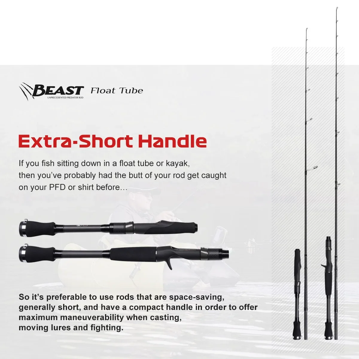 Noeby Beast flotador tubo Pike caña de pescar 1,68 m 1,72 m 1,75 m Fuji Toray barco Casting Spinning bagre depredador Kayak cañas de pescar - imagen 4