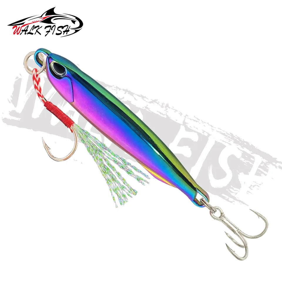 WALK FISH Señuelos de Pesca de Metal con anzuelos, Señuelos de Pesca galvanizados, cebo de lubina de caballa, cuchara, 7g, 10g, 15g, 20g, 1 pieza - imagen 5