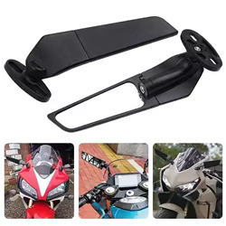 Espejo retrovisor de motocicleta de diseño ajustable, función giratoria, forma de ala de viento, espejos de ala de viento modificados, estilo modificado