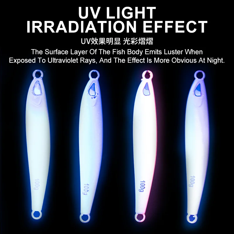OBSESSION-Cebo duro luminoso J127 para pesca en agua salada, Jigging señuelo de Metal que se hunde, 60g, 80g, 100g, 120g - imagen 5