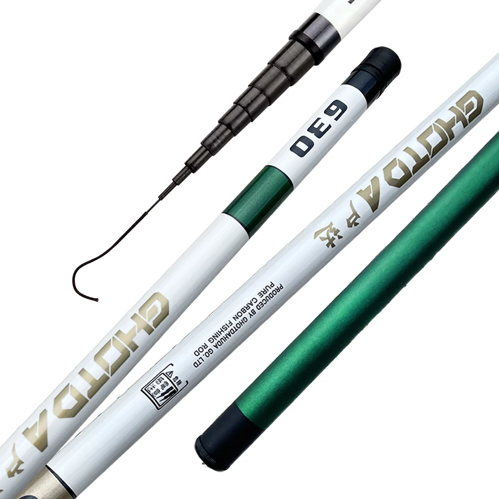 Cañas de pescar ultraligeras, caña de pescar de fibra de carbono, transmisión de carpa, 3,6-7,2 metros - imagen 4