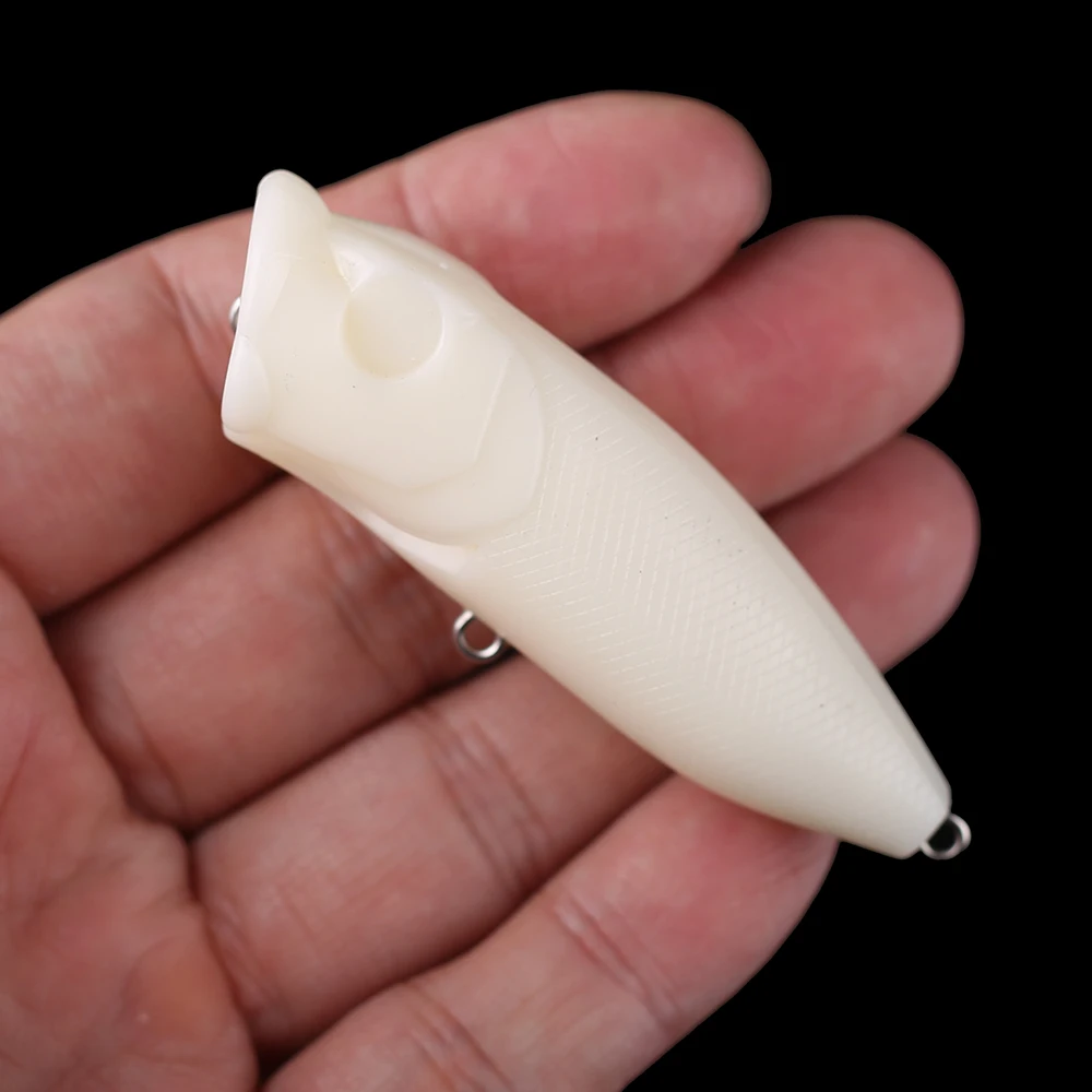 Chan'sHuang 20 piezas cebo en blanco sin pintar 7cm 10g sonajero Topwater boca abierta Popper DIY Señuelos de pesca artificiales hechos a mano - imagen 5