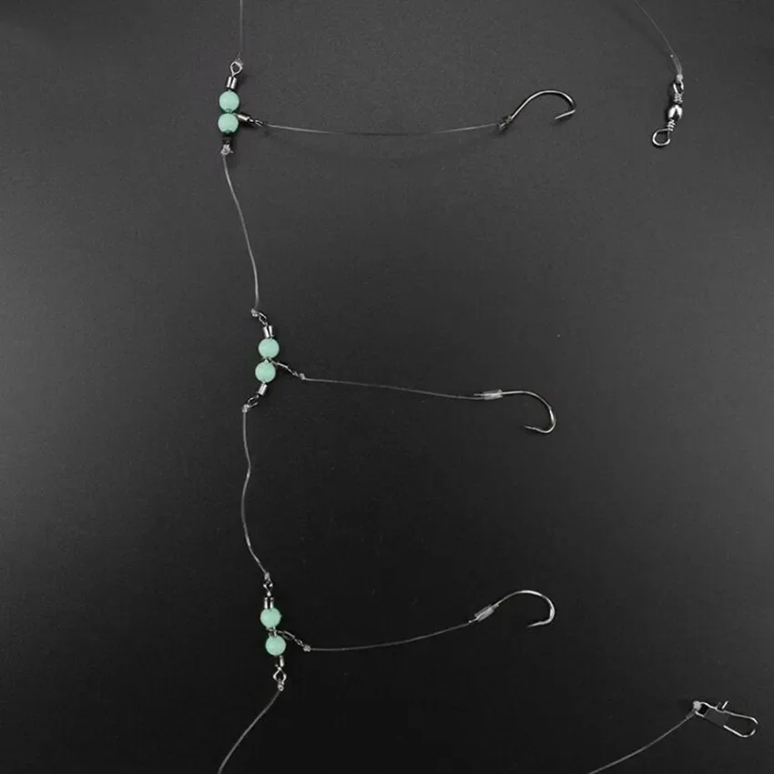 Hebilla de pesca giratoria de 8 caracteres, Accesorio luminoso tipo T, anillo giratorio de cuentas de 360 grados, gancho de pescado, Conector de línea de cebo, equipo de pesca - imagen 4