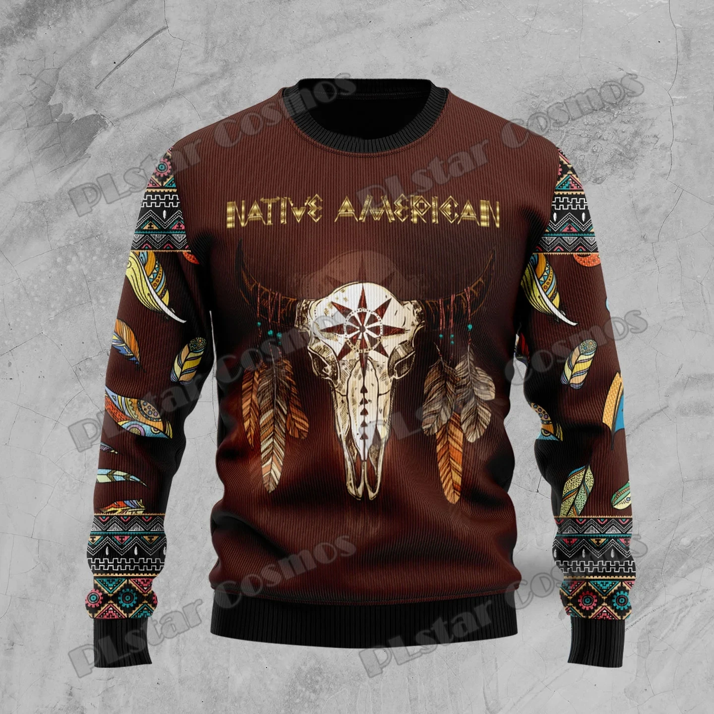 KMY14 Suéter navideño unisex calavera 3D y flores - imagen 2
