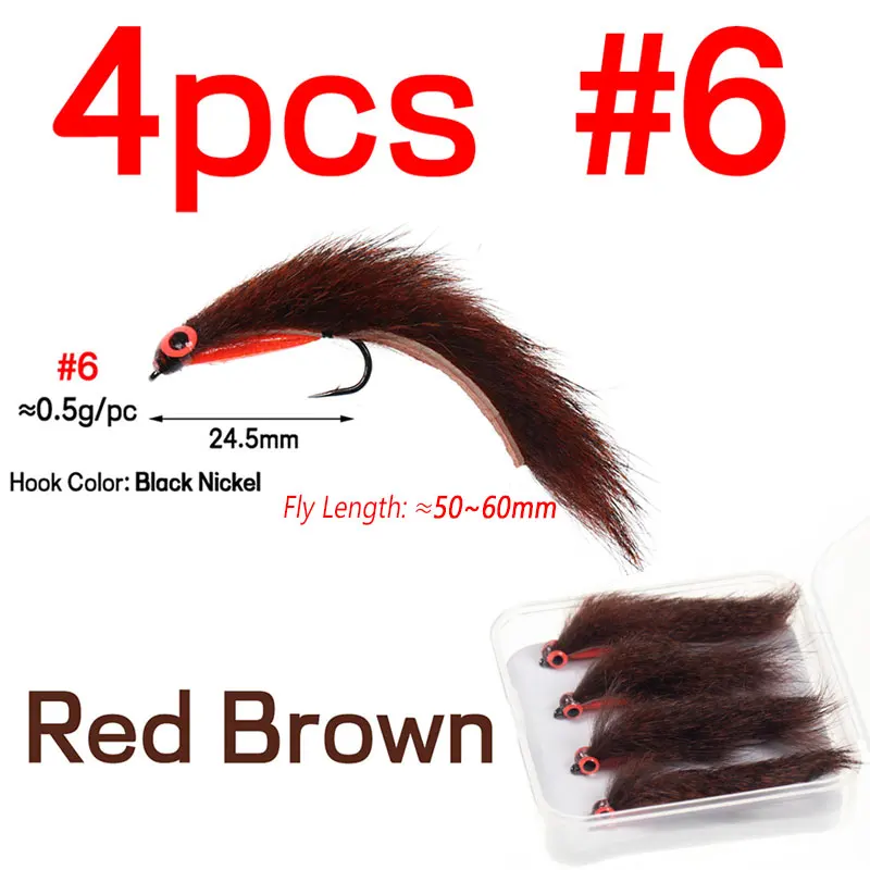 4PCS Sz 6 Red-Brown