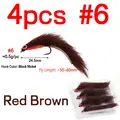 4PCS Sz 6 Red-Brown