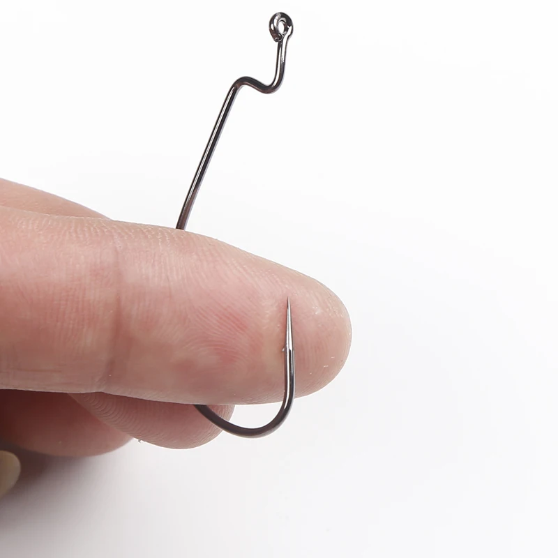 Anzuelo de Pesca de Mar de acero de alto carbono, anzuelo de manivela de vientre ancho con púa, anzuelo de cebo suave, configuración de pesca, 20/100 Uds. - imagen 4