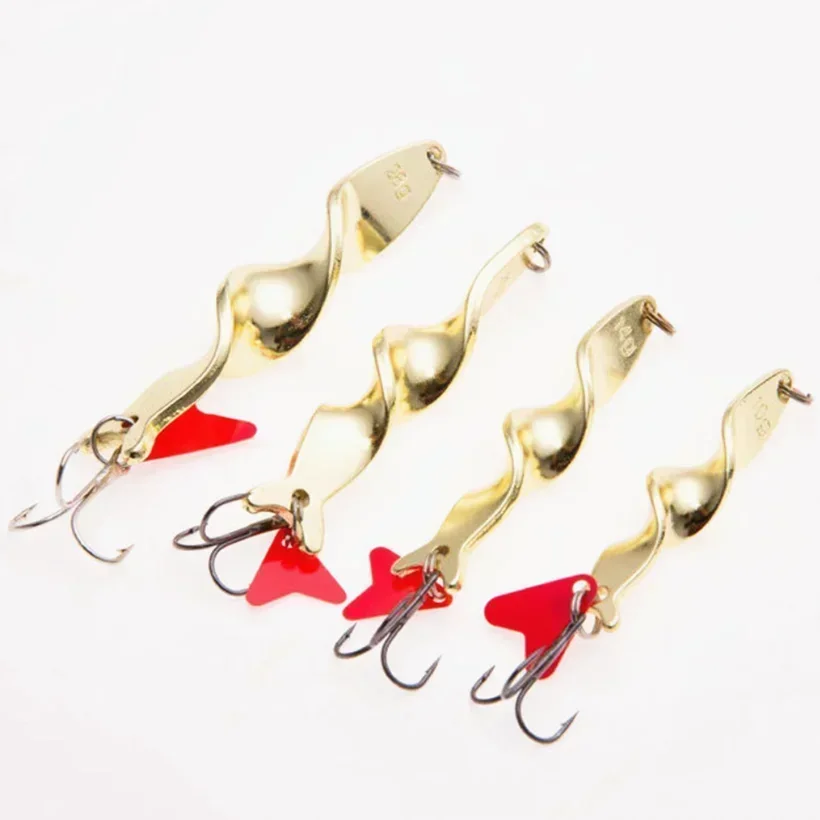 Señuelo de Pesca giratorio de Metal dorado, cebo duro para trucha, Lucio, Pesca, aparejos de gancho triple, 7g, 10g, 14g, 21g, 28g - imagen 5