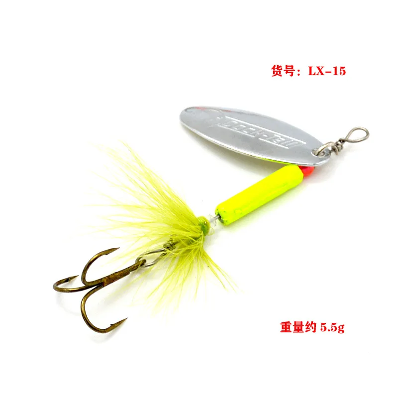 Testar-Juego de señuelos de pesca con hilandero manual, cuchillas giratorias de Metal y cuentas brillantes, cebo ultraligero de hundimiento lento para pesca en río Creek - imagen 5