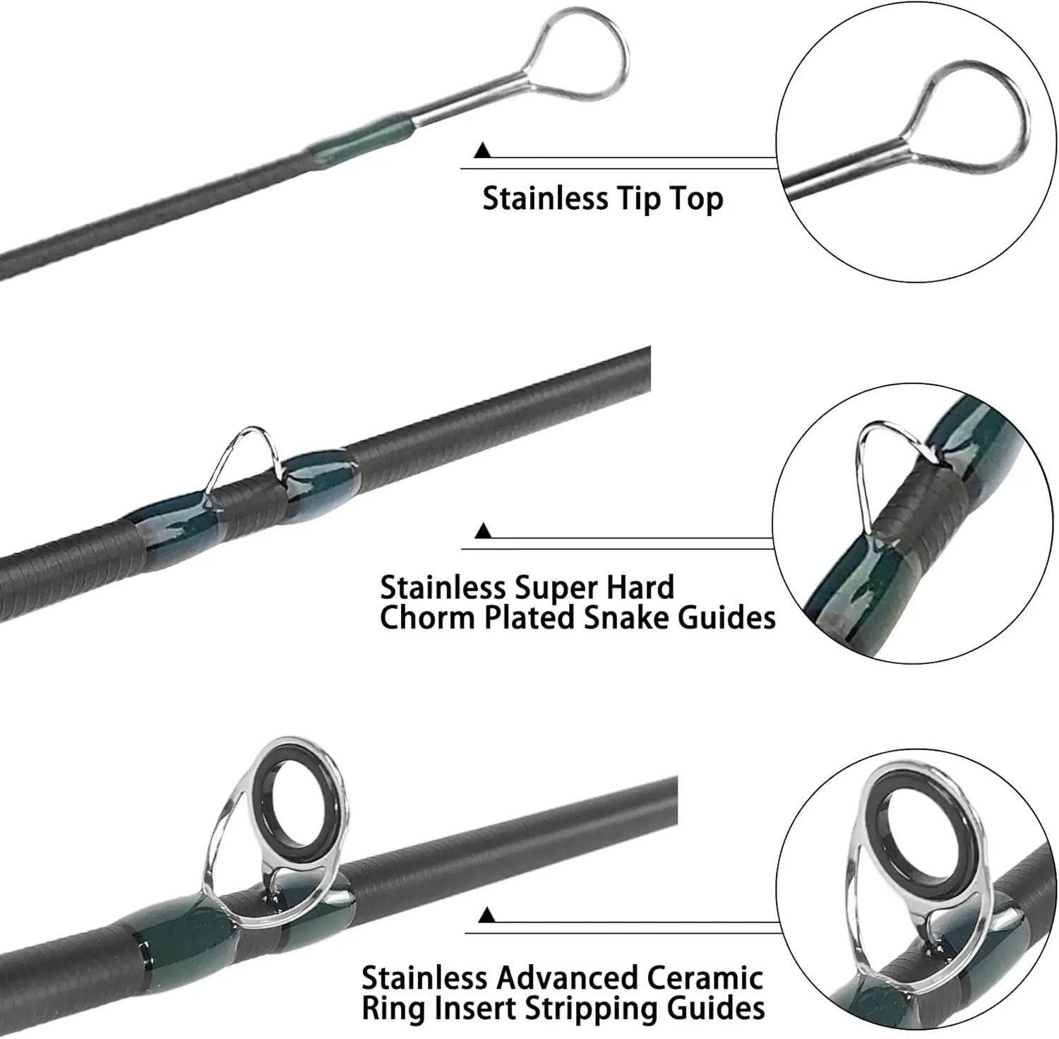 Caña de pescar con mosca Aventik Troutflow con tubo, 4 piezas, 9 pies, 5wt, 8wt, caña de mosca ultraportátil de acción rápida de fibra de carbono para viajar - imagen 2