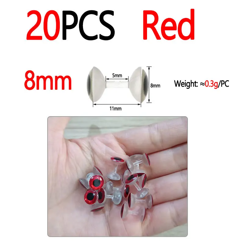 8mm 20pcs Red