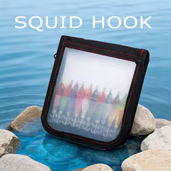 10 unids/set luminoso señuelo de calamar Jig madera camarón gancho calamar gancho afilado señuelos pulpo sepia camarones cebos de agua salada