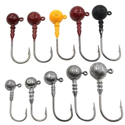 Anzuelos Jig Head Redondo para pescar lubina y lucio en agua dulce