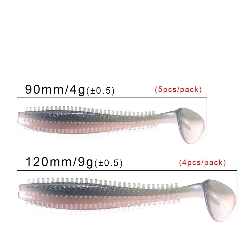 NGB 9/12cm cebo de silicona olor suave señuelo de pesca 4-5 Uds Jigging gusano Shad cebo de pesca Artificial para Wobblers de lubina - imagen 2