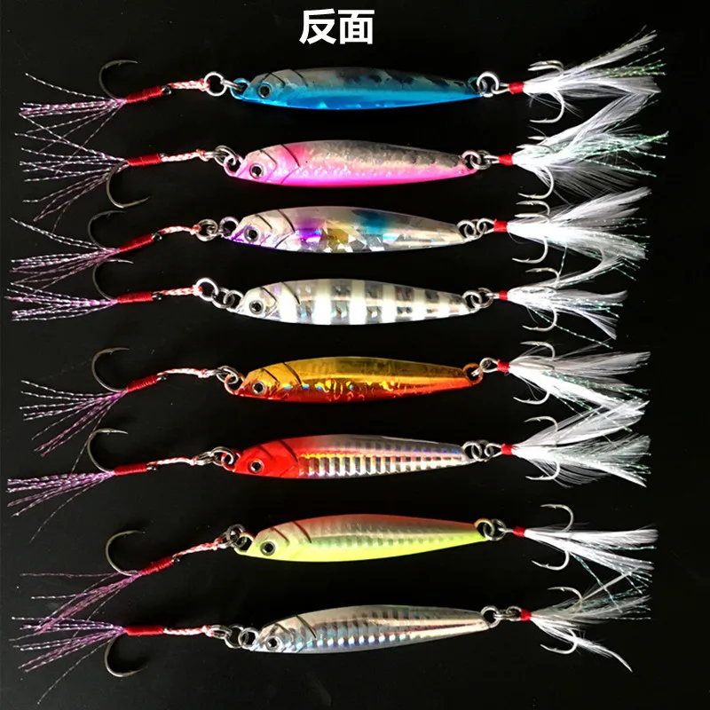 Señuelo de pesca de Metal Artificial, cebo duro de fundición larga, 5g-40g, lote de 8 piezas - imagen 5