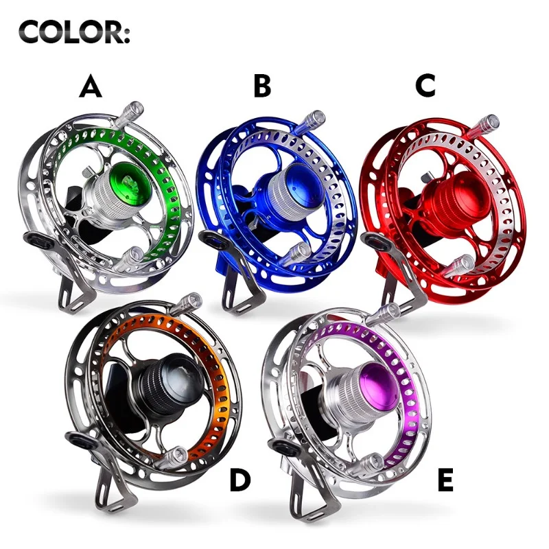Carretes de pesca con rueda de grano de Metal, luz portátil, aleación de aluminio, esfera manual, balsa, suministros de pesca de sanguijuela frontal, 1 ud. - imagen 2