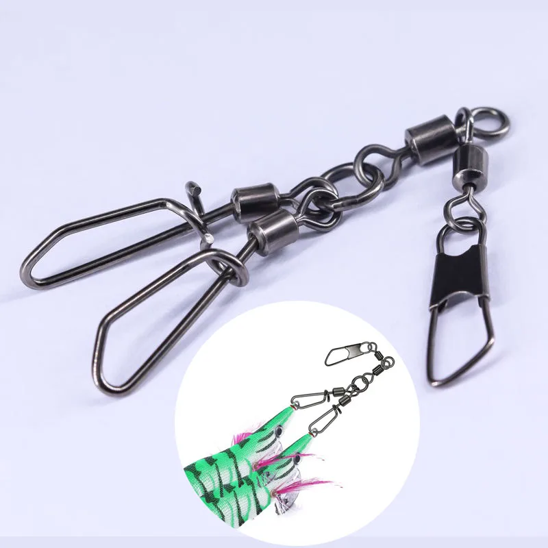 Pin giratorio de madera para camarones, conector de Pin giratorio de anillo de ocho caracteres, adecuado para pesca en barco y accesorios de pesca en el mar, 5 uds. - imagen 2