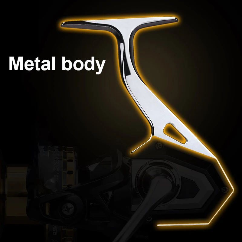 Carrete de pesca de tiro lejano GL2800-7800 serie 5 + 1BB carrete de Metal giratorio 12KG arrastre máximo señuelo para exteriores rueda fundida - imagen 5