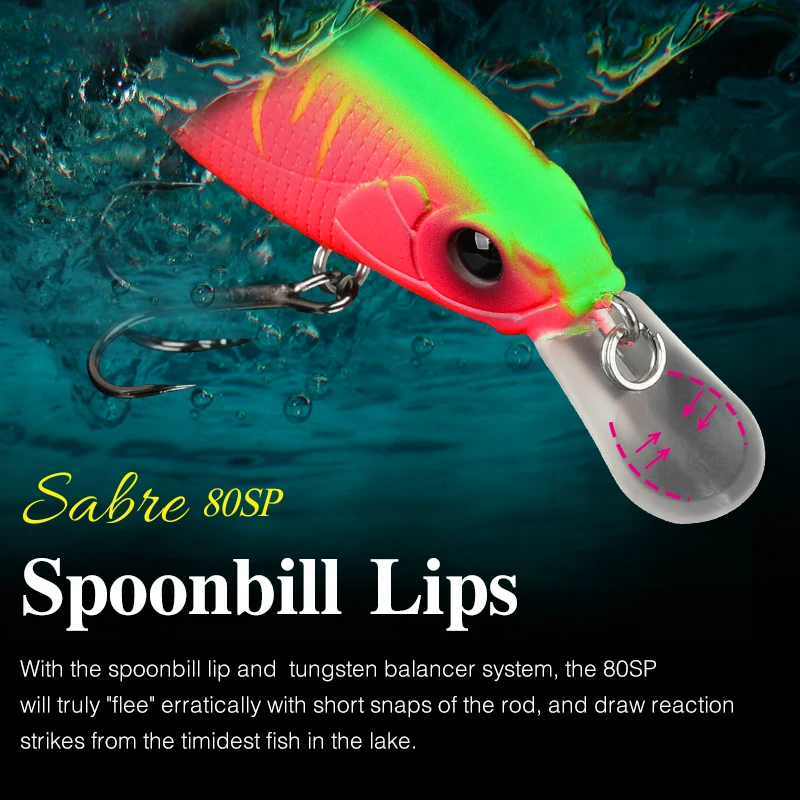 TSURINOYA 3,15 pulgadas 80SP suspendido Minnow Sabre 80mm 10,3g Artificial Bass Pike cebos duros Shiner Shad señuelo de pesca Jerkbait - imagen 5