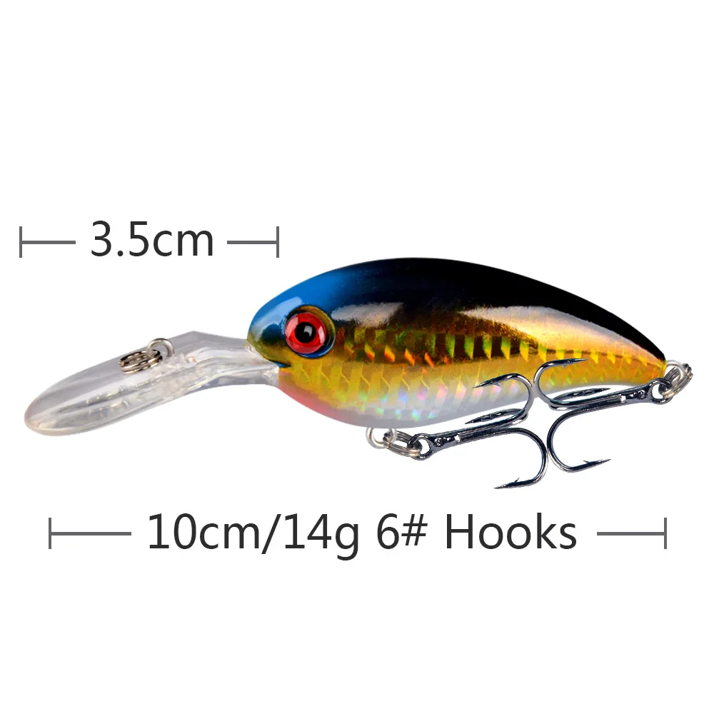 Wobbler Crankbait con ojos 3D – Señuelo para lubina y lucio - imagen 2