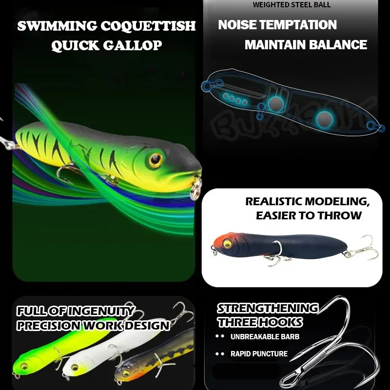 IMAKATSU Trairao-señuelo de pesca, anzuelo triple, cebo Artificial realista, Wobblers de superficie, 10cm, 16g - imagen 4