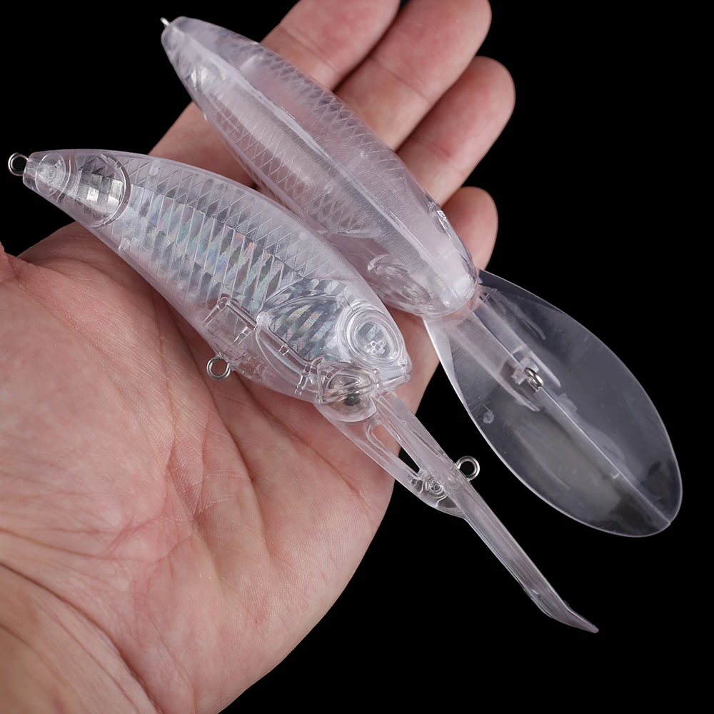 Chan'sHuang, 10 Uds., sonajero de cebo en blanco sin pintar, hoja de aluminio de Crankbait para buzo profundo en el interior, señuelo de pesca Artificial hecho a mano DIY - imagen 4