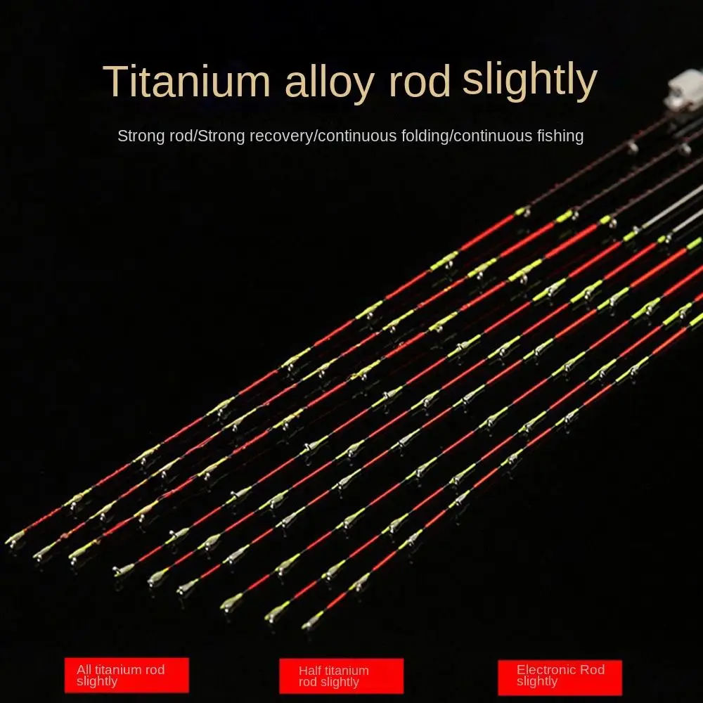 Caña de pescar de medio titanio de fibra de carbono, caña de pescar de fibra de vidrio Led de titanio/titanio completo, portátil y retráctil - imagen 3