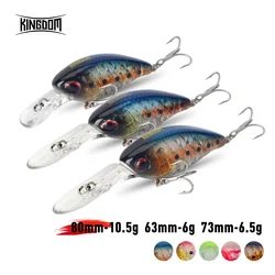 Kingdom flotante Crankbaits Minnow 6g 6,5g 10,5g ruido cebos duros artificiales 3 tipos labio lubina Lucio trucha señuelo de pesca de agua dulce