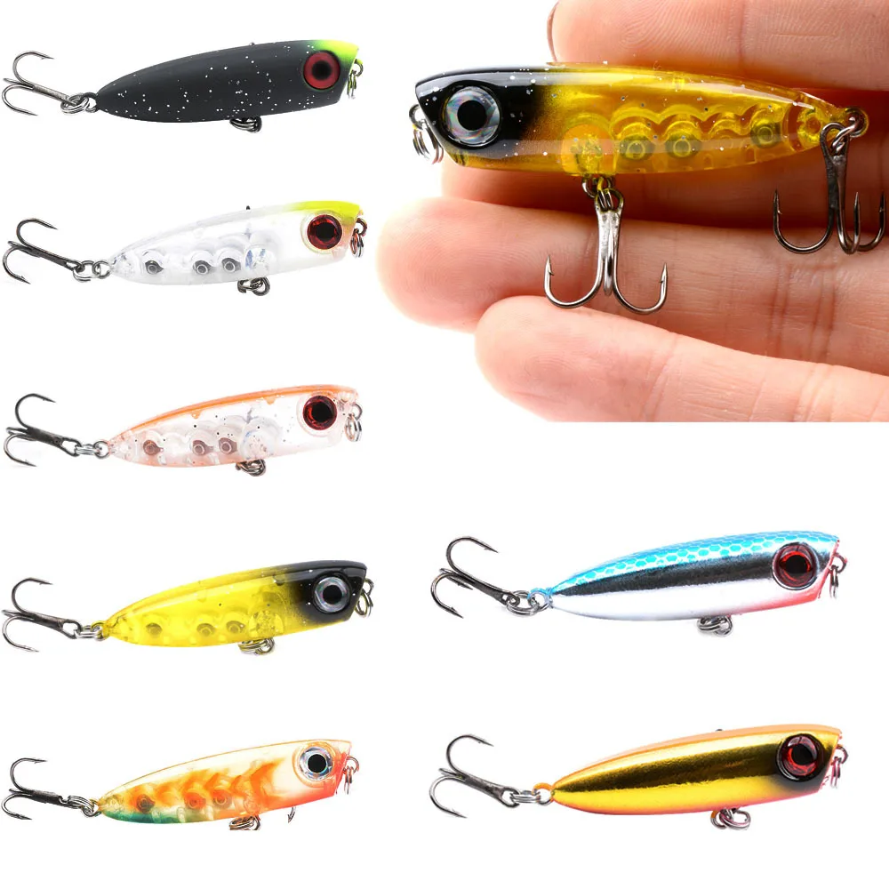 Señuelo de pesca Mini Minnow Wobbler, ojos 3D, señuelo de buceo, cebo de trucha Artificial, cebo falso, 4,3 cm, 3,0g - imagen 4