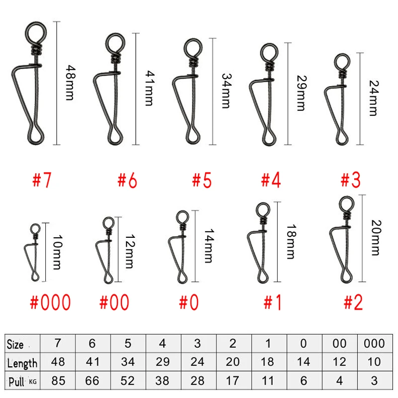 WIFREO-conector a presión italiano, Terminal de pesca, aparejos de tamaño 0, 2, 4, 6, accesorios de aparejo de señuelo de pesca, 20 unids/lote - imagen 2
