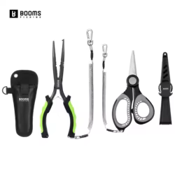 Booms Fishing S06F03 Set multifunción 23,5 cm Alicates de pesca de punta larga herramientas tijeras de línea trenzada de acero inoxidable herramientas de pesca