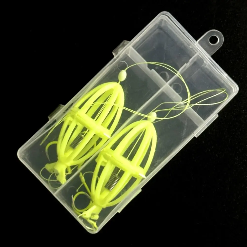 Anzuelo de pesca de explosión, silvercarp señuelo de pesca, trampa de cebo, jaula alimentadora, Gancho Doble luminoso afilado, 4 unidades por lote - imagen 2