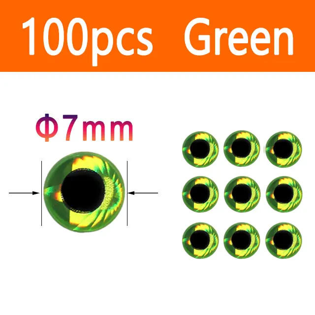 Green 100pcs 7mm