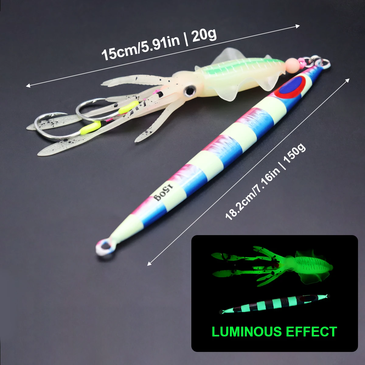 ZYZHE Jig luminoso 150 g para atún y marlín - imagen 4